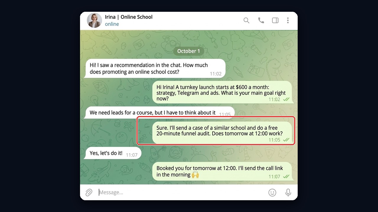 An AI responder turns a marketing lead into a booked call