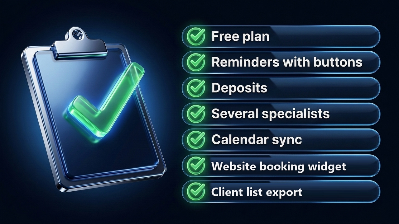 Checklist for choosing a booking service