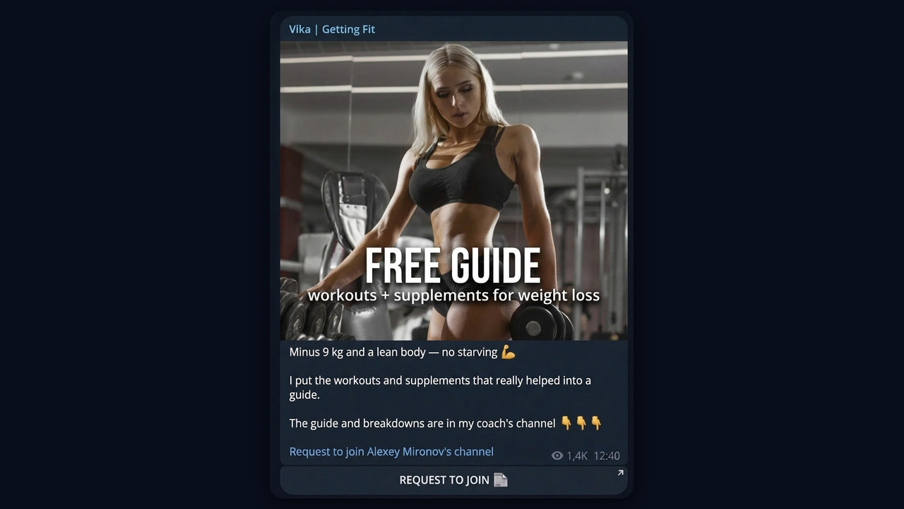 Bridge channel post: a free guide and a request to join the coach's channel
