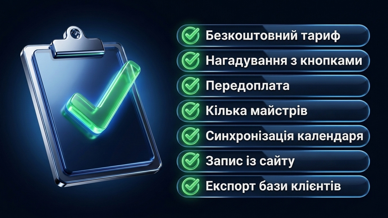 Чек-лист вибору сервісу онлайн-запису