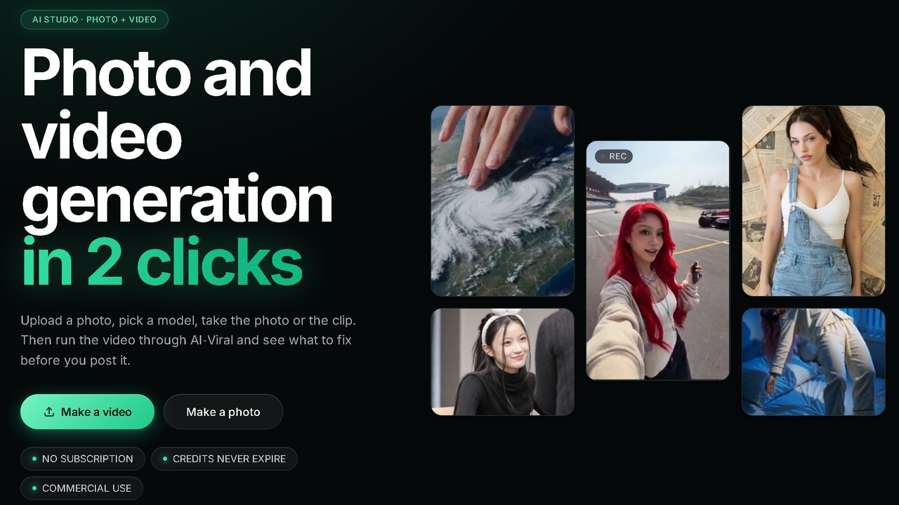 GenTrend.ai: photo and video generation for AI influencers in 2 clicks