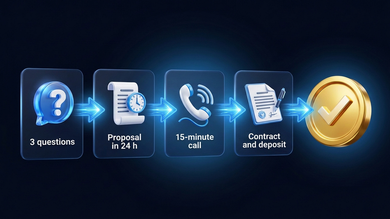 How to close web design clients: three questions, a 24-hour proposal, a call and a deposit