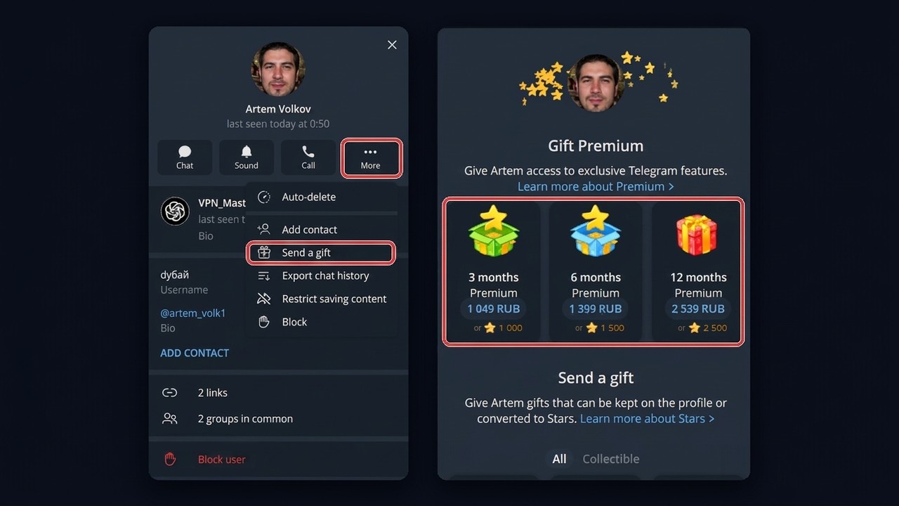 How to gift Telegram Premium