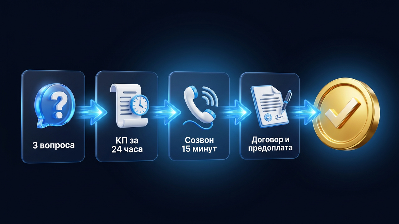 Как продать сайт клиенту: три вопроса, КП за 24 часа, созвон и предоплата