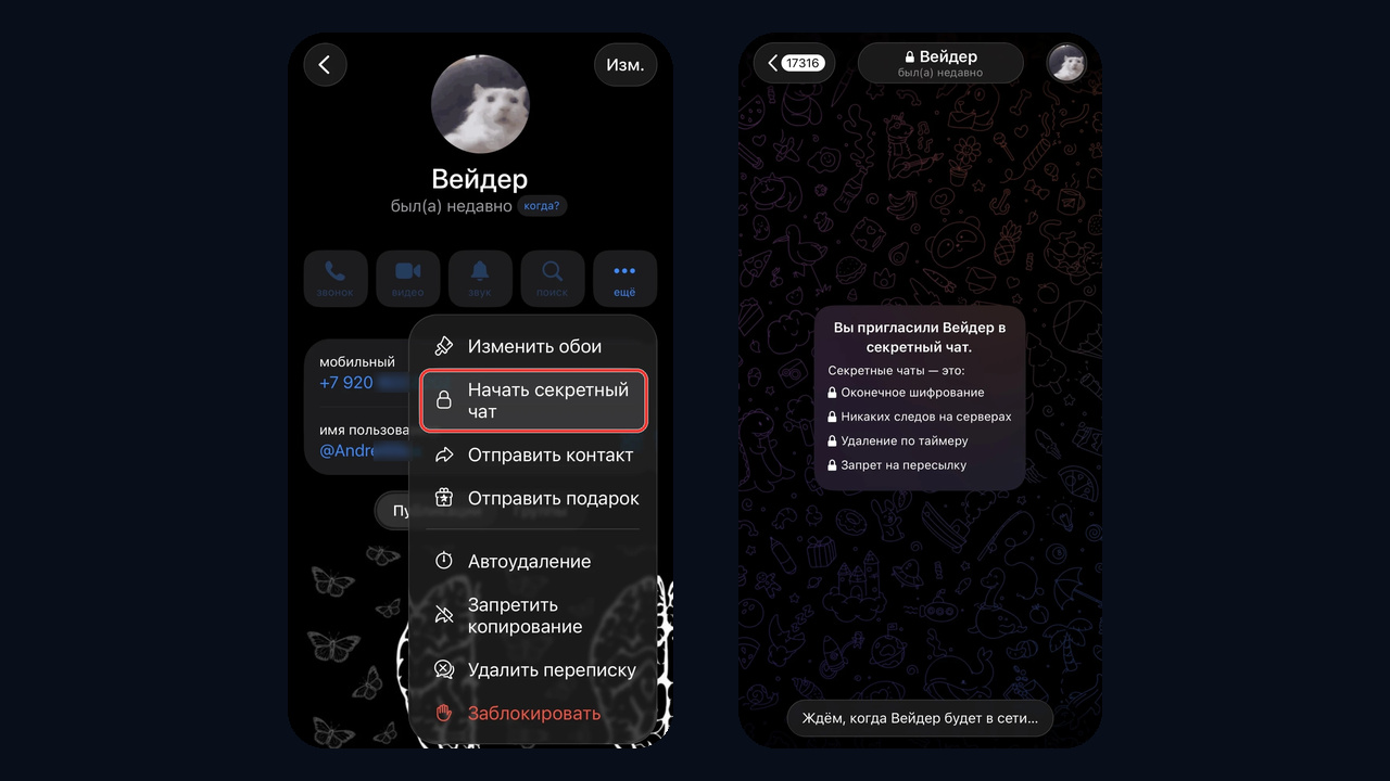 Как создать секретный чат в телеграмме на Android и iPhone
