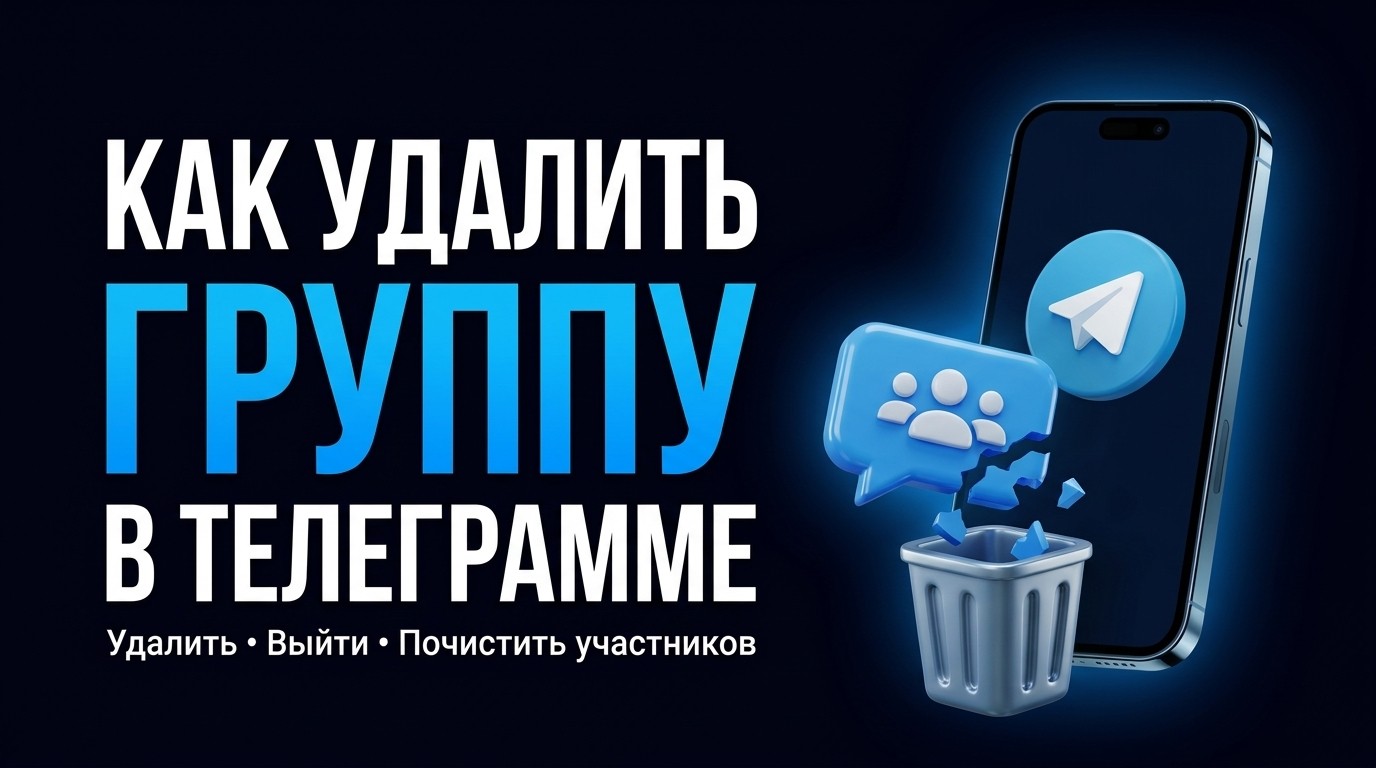 Как удалить группу в ТГ: удалить для всех, выйти и почистить участников