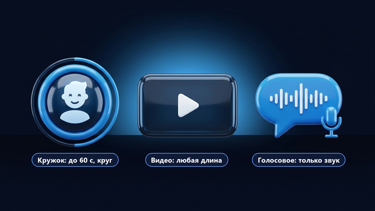 Кружок в тг, обычное видео и голосовое: чем отличаются