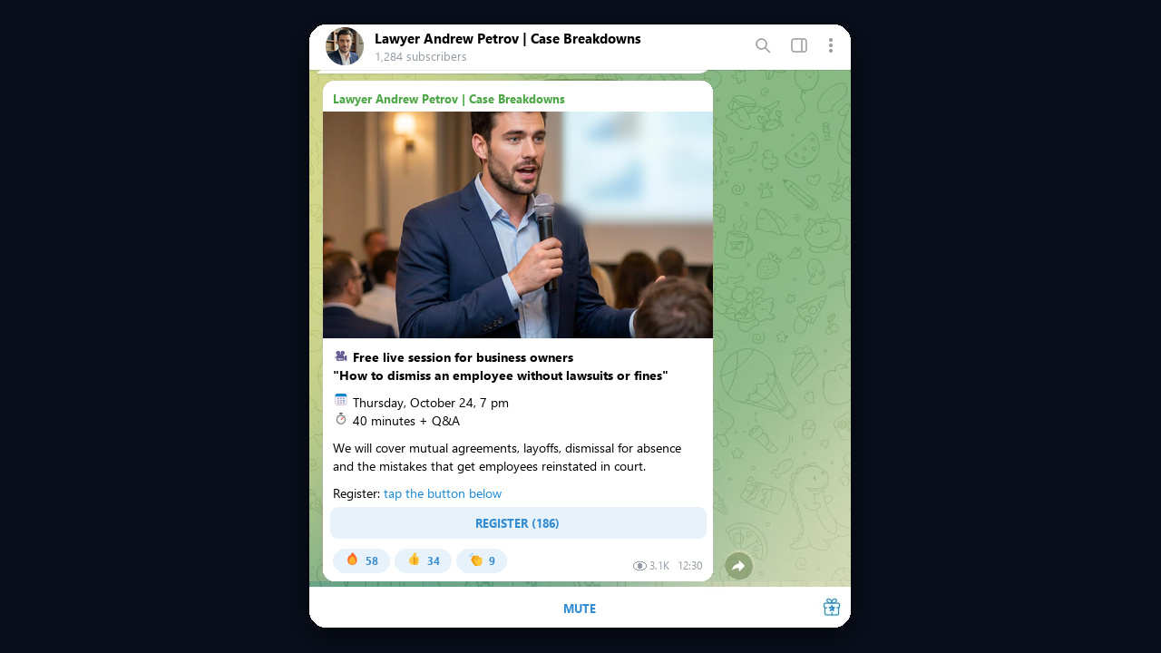 A lawyer webinar announcement for business owners
