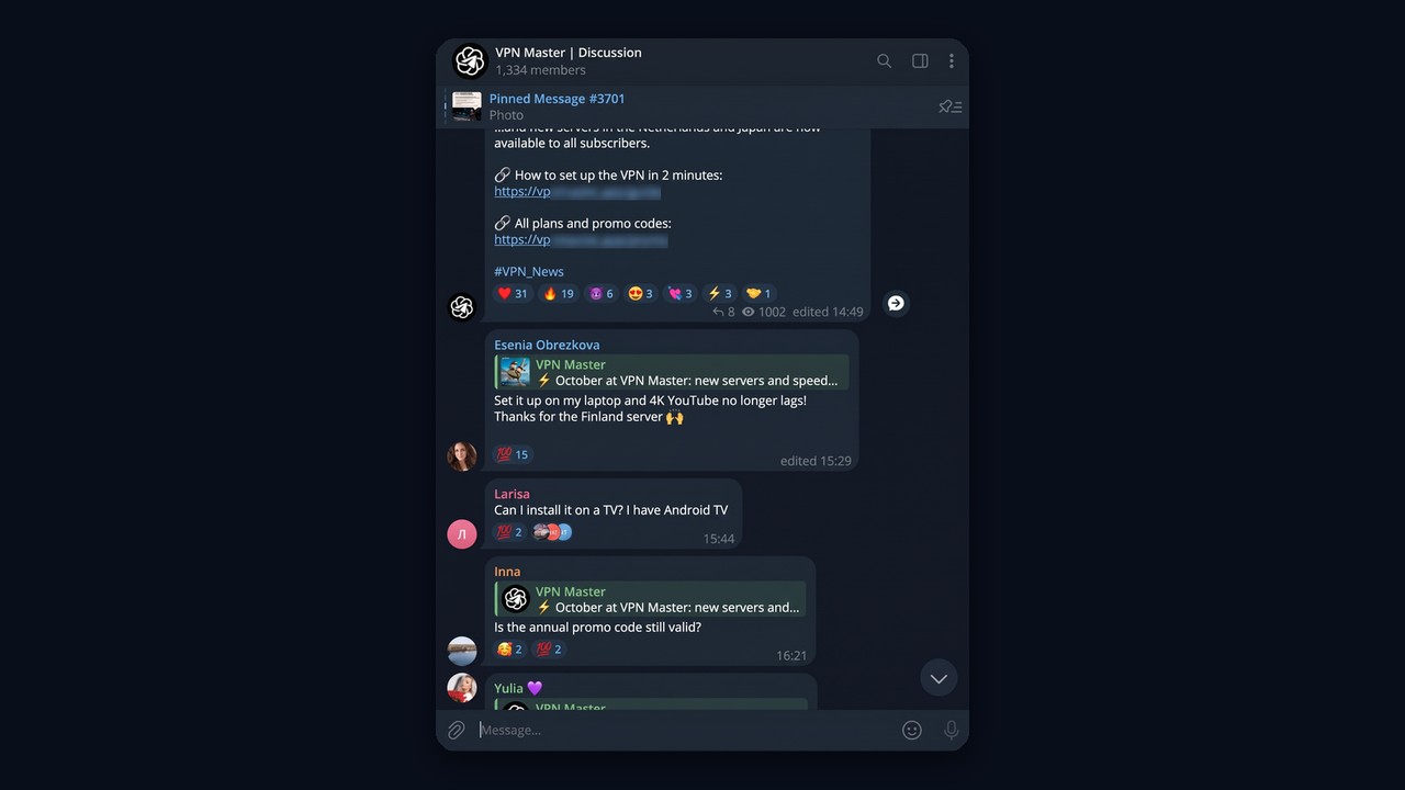 A lively discussion under a Telegram channel post