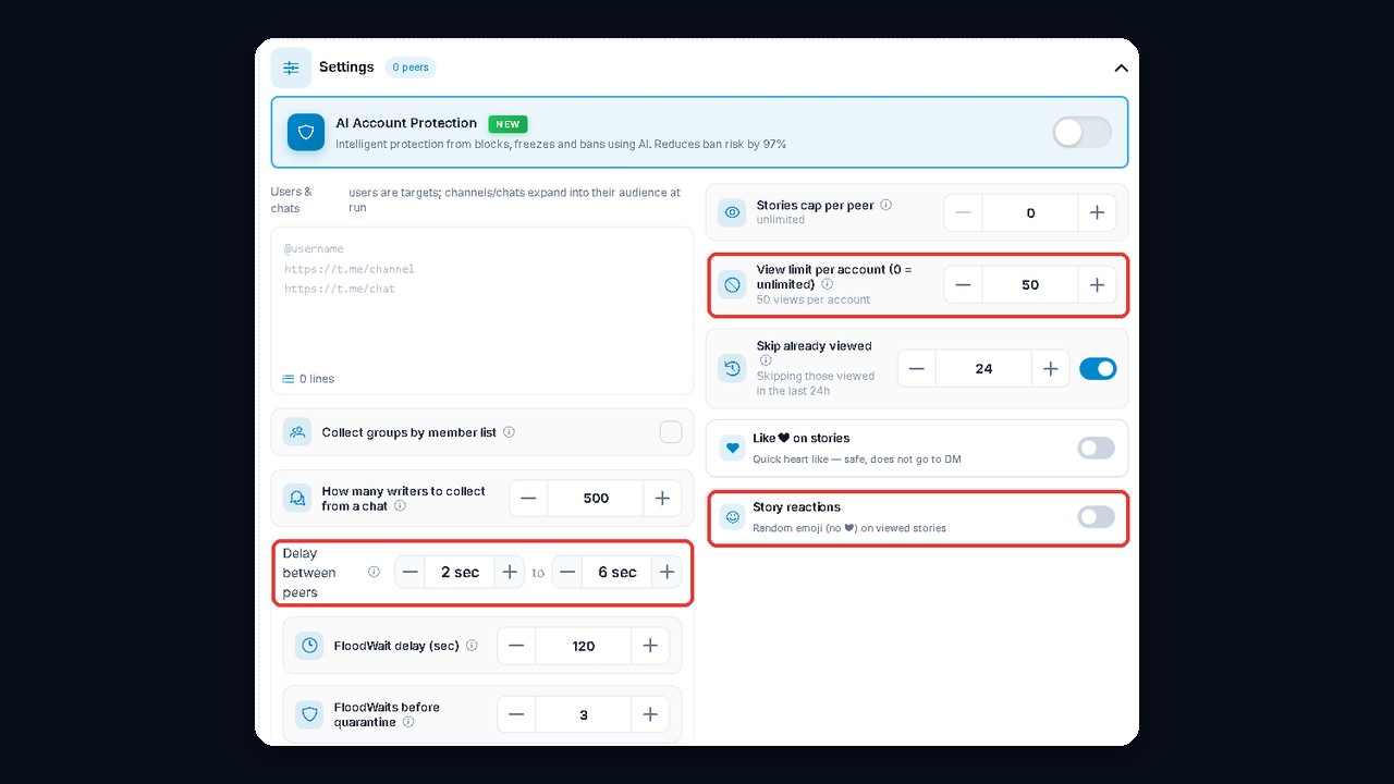 Mass Looking in GramGPT.io: delays, story limit and reactions