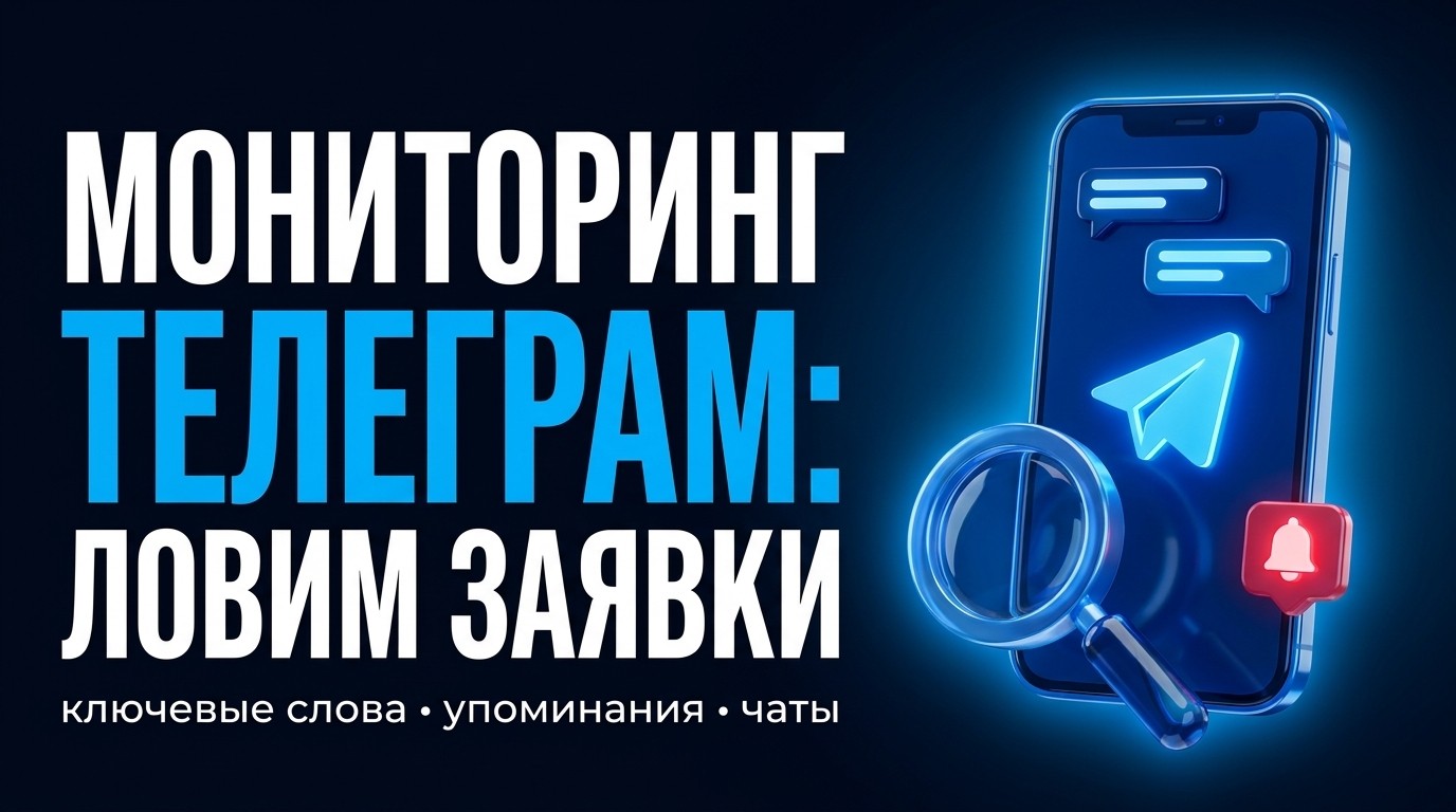 Мониторинг Телеграм: как отслеживать тг чаты по ключевым словам и ловить заявки