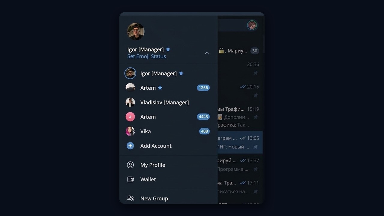 Multiple Telegram accounts in Telegram Desktop