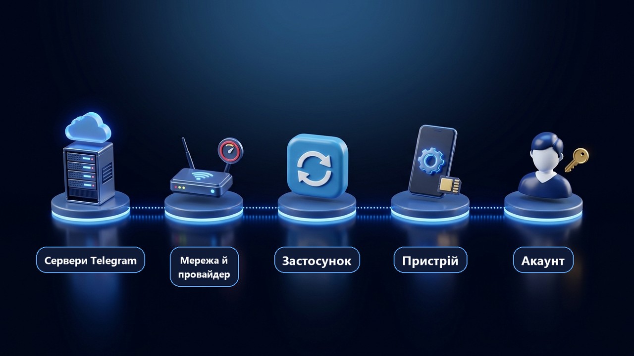 Не працює телеграм: де шукати збій — сервери, мережа, застосунок, пристрій, акаунт