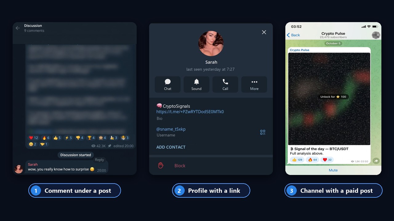 How Neurocommenting brings readers: a comment, a profile with a link and a channel with a paid post