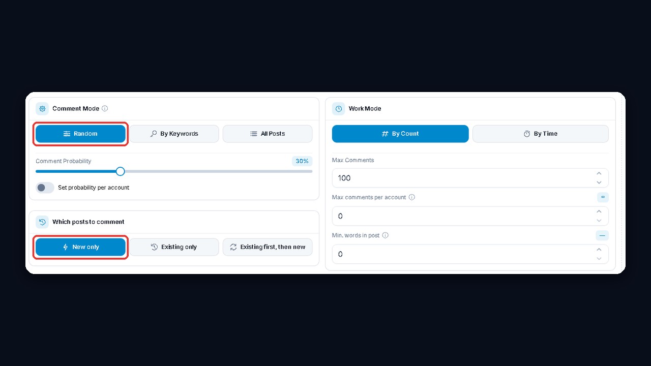 GramGPT Neurocommenting: comment mode and new posts