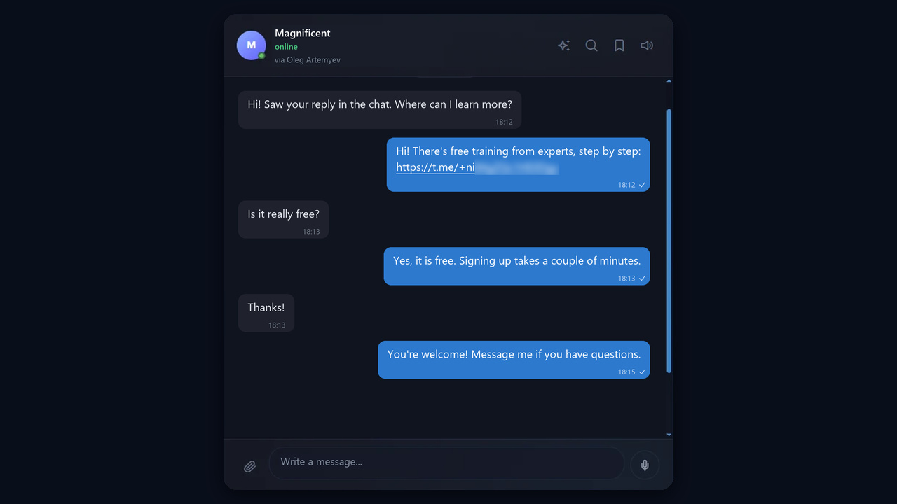 NeuroDialogs in DMs: a reply and a link to free training