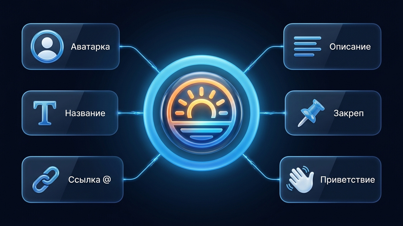 Оформление тг канала: аватарка, название, ссылка, описание, закреп и приветствие