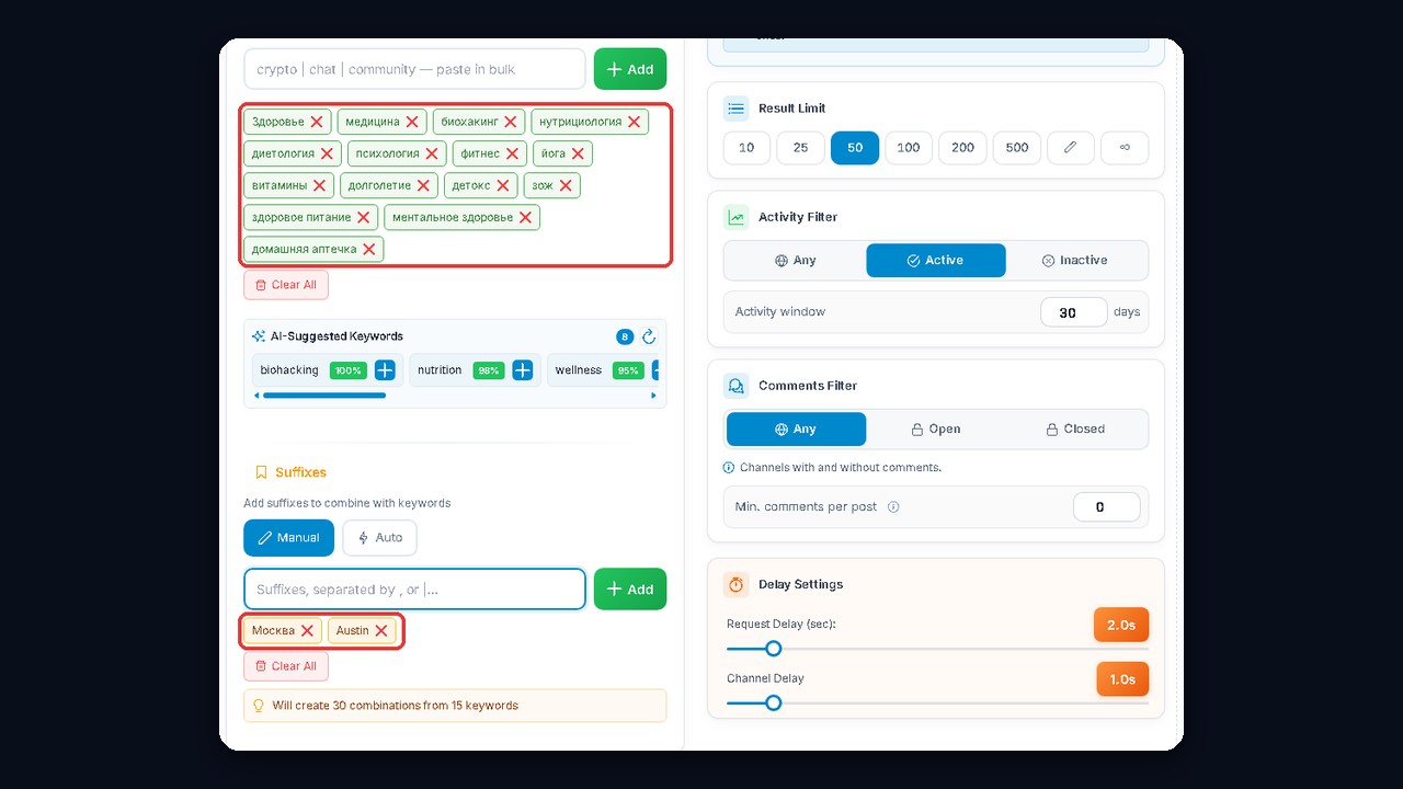 GramGPT.io parser: finding health and weight loss chats by city