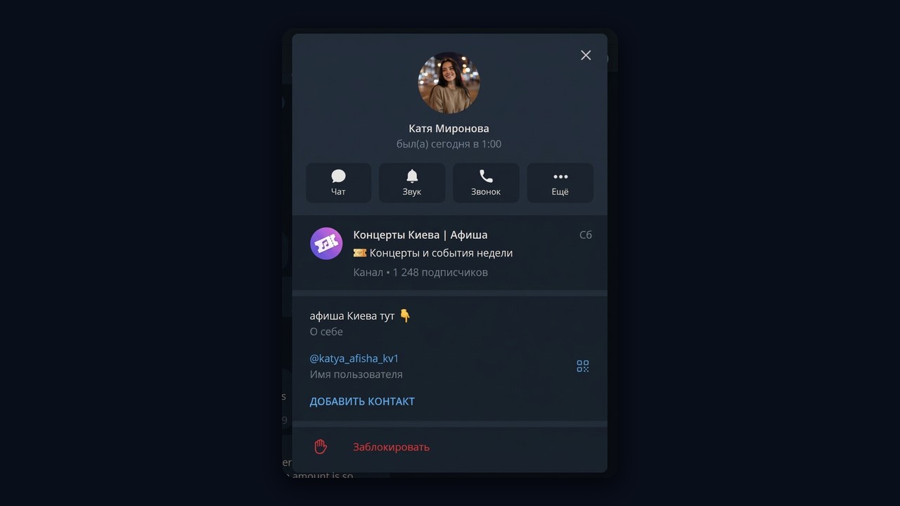 Профиль аккаунта для нейрокомментинга с закреплённым каналом-переходником