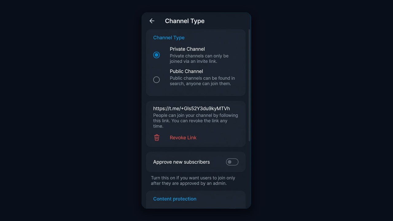 Public or private Telegram channel: choosing the type