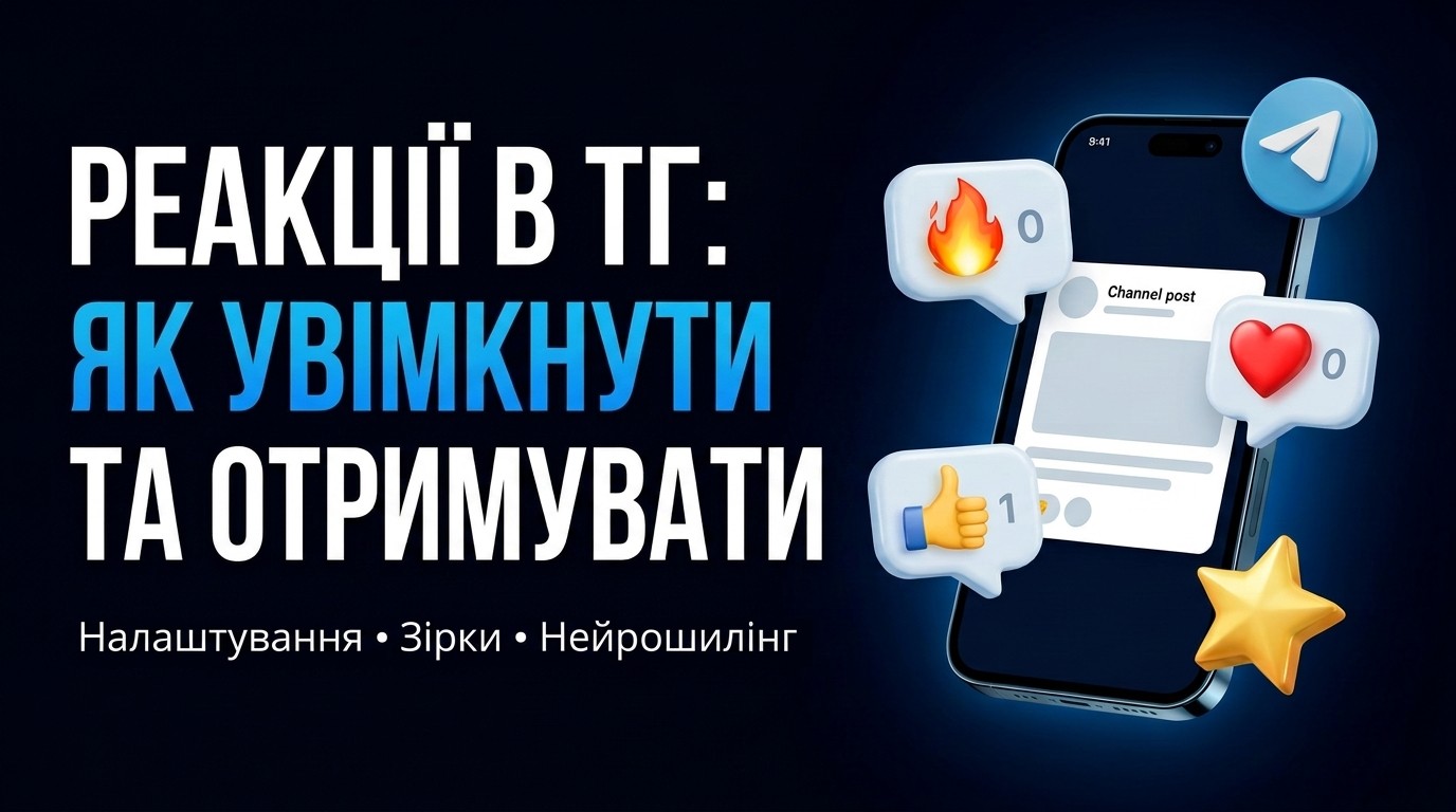 Реакції в тг каналі: як увімкнути, змінити й отримувати їх на кожен пост
