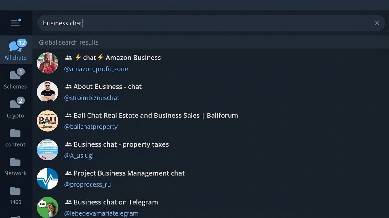 Searching Telegram groups by keywords
