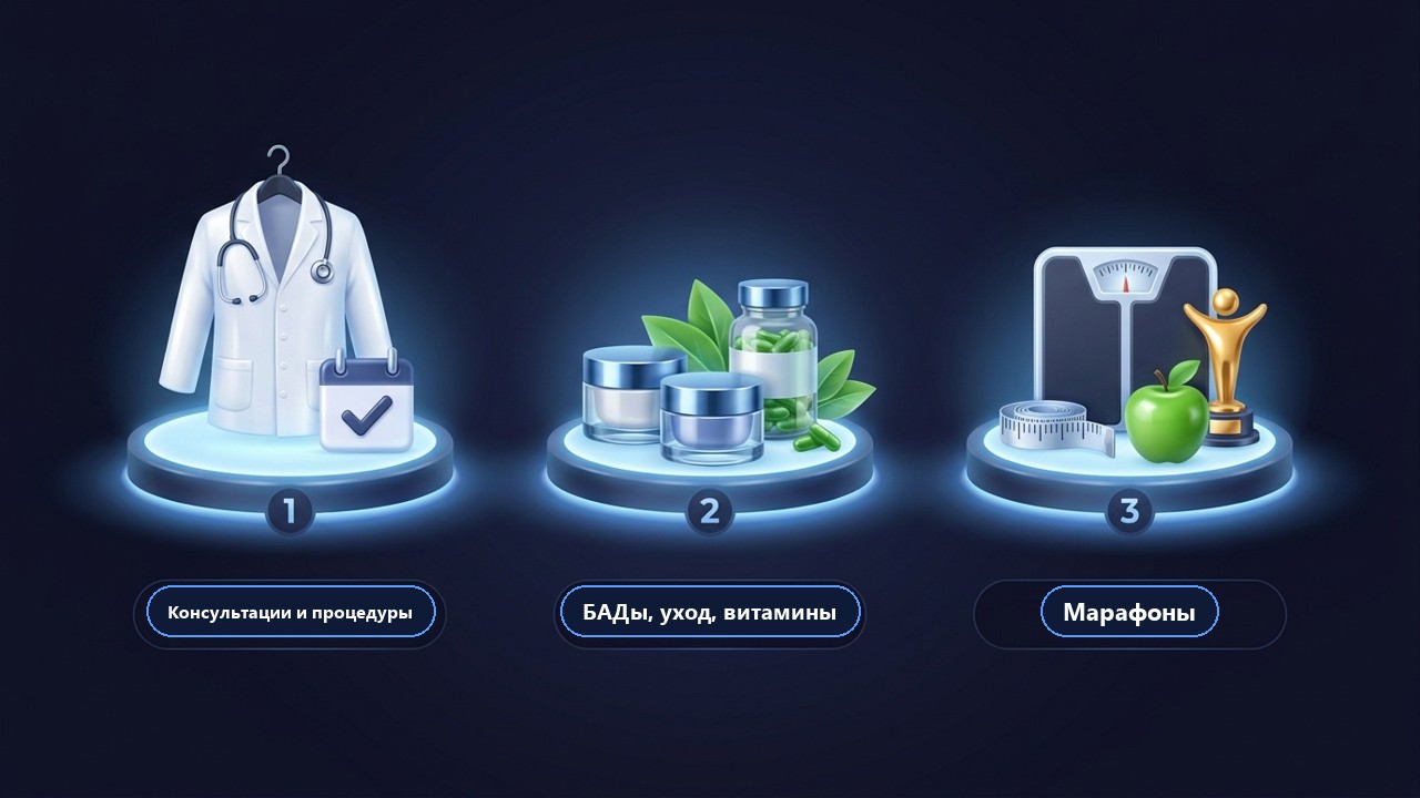 Телеграм канал о здоровье: три источника дохода — консультации, БАДы и уход, марафоны