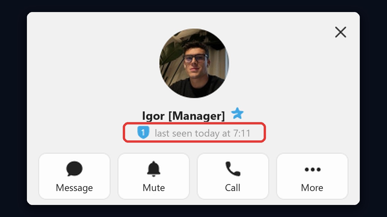 Telegram rating badge with the level under the user name