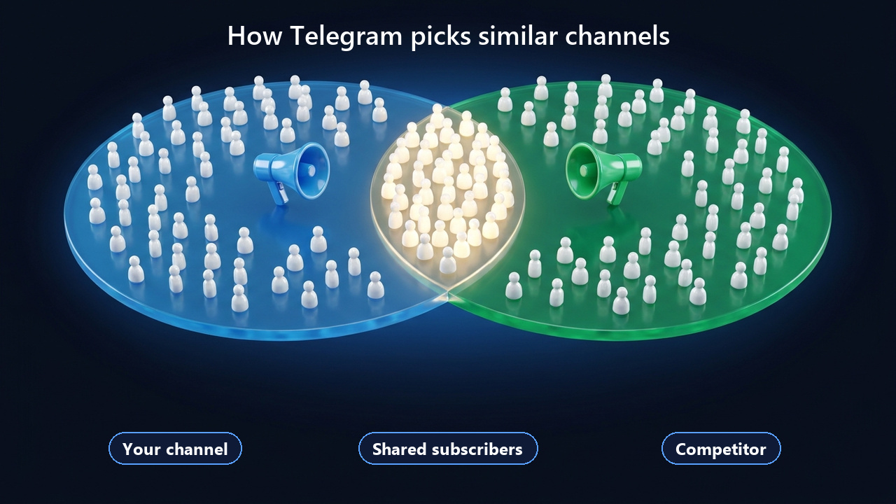 Telegram similar channels are picked by shared subscribers