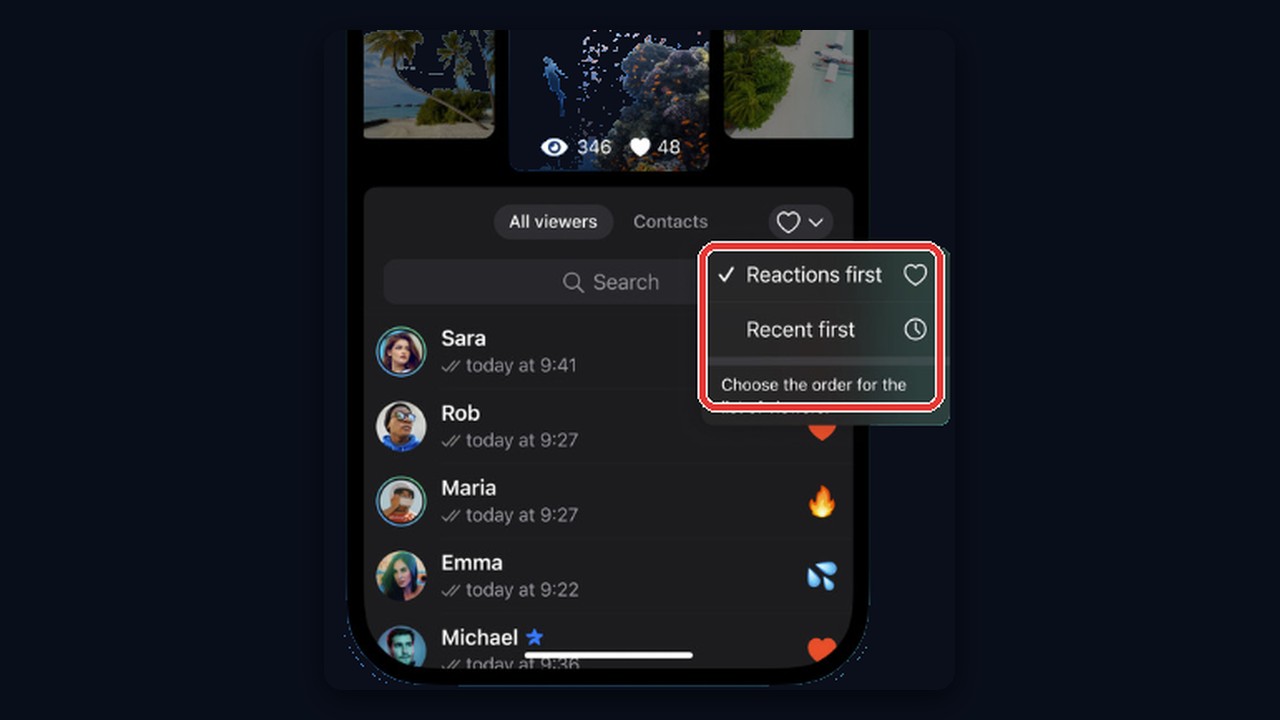 Telegram story views: the viewer list with unknown accounts