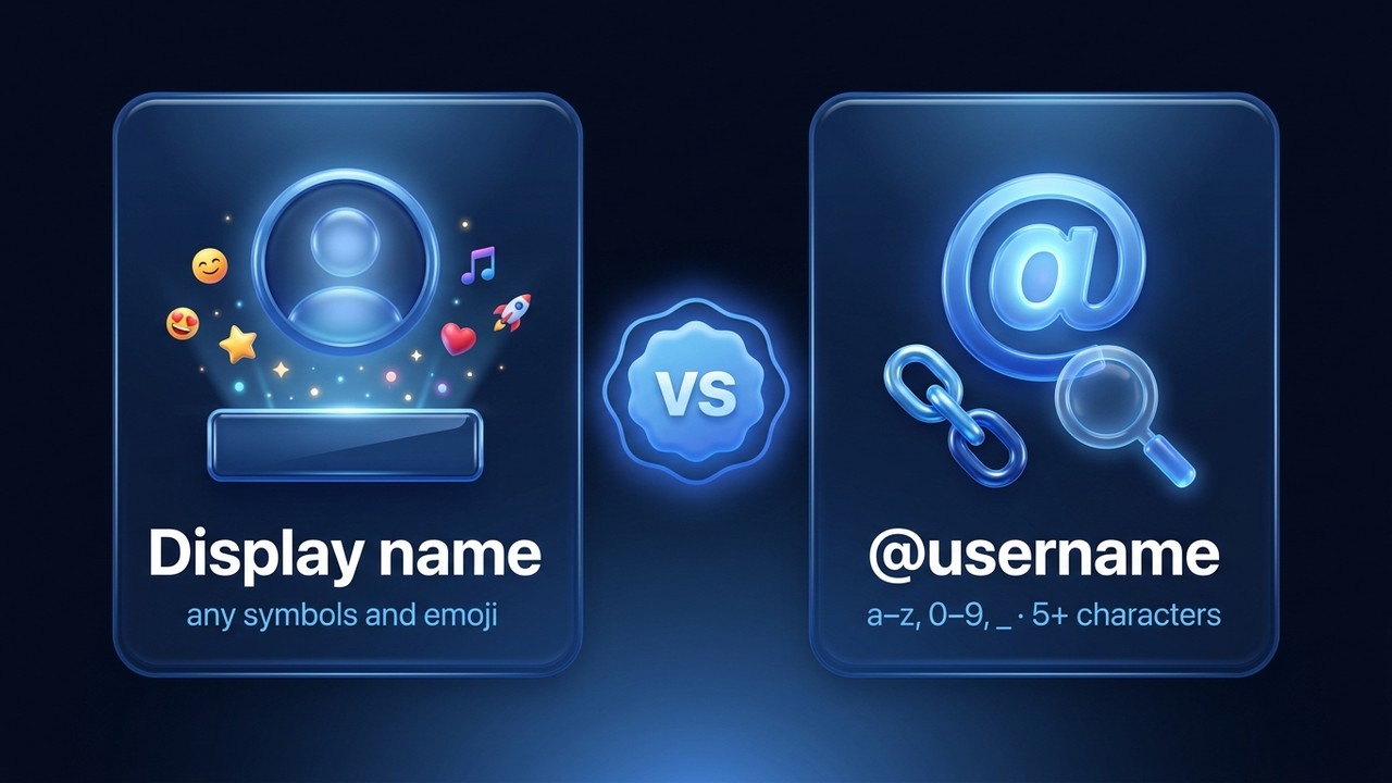 Telegram username vs display name: what each one is for