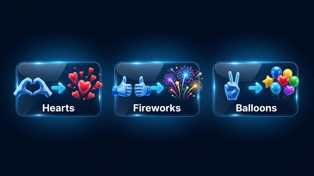 iPhone gesture reactions in Telegram video messages