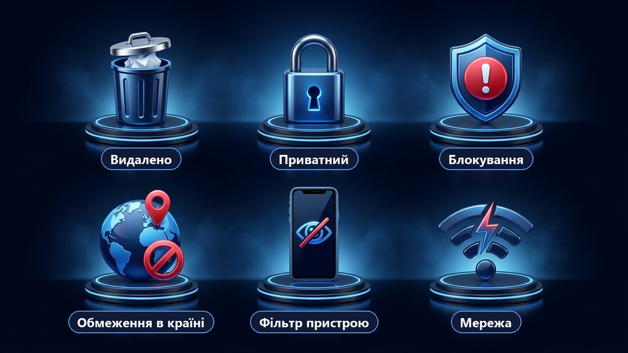 Тг канал недоступний: шість причин — видалено, приватний, блокування, країна, фільтр, мережа
