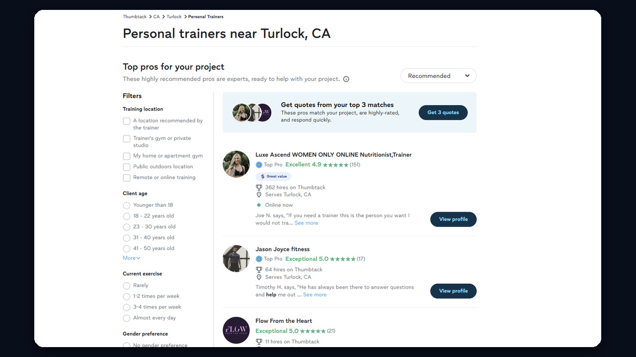 Thumbtack: personal trainers near you with ratings and reviews