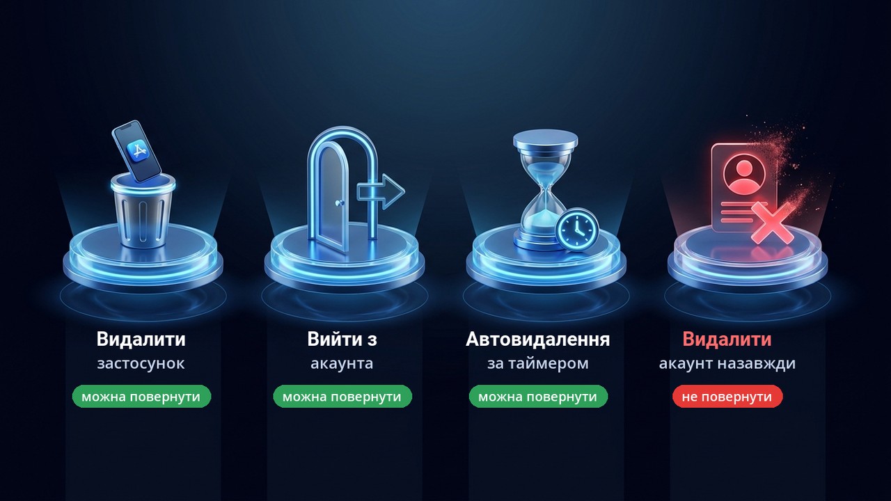 Видалити акаунт, вийти чи видалити застосунок: у чому різниця в Телеграм