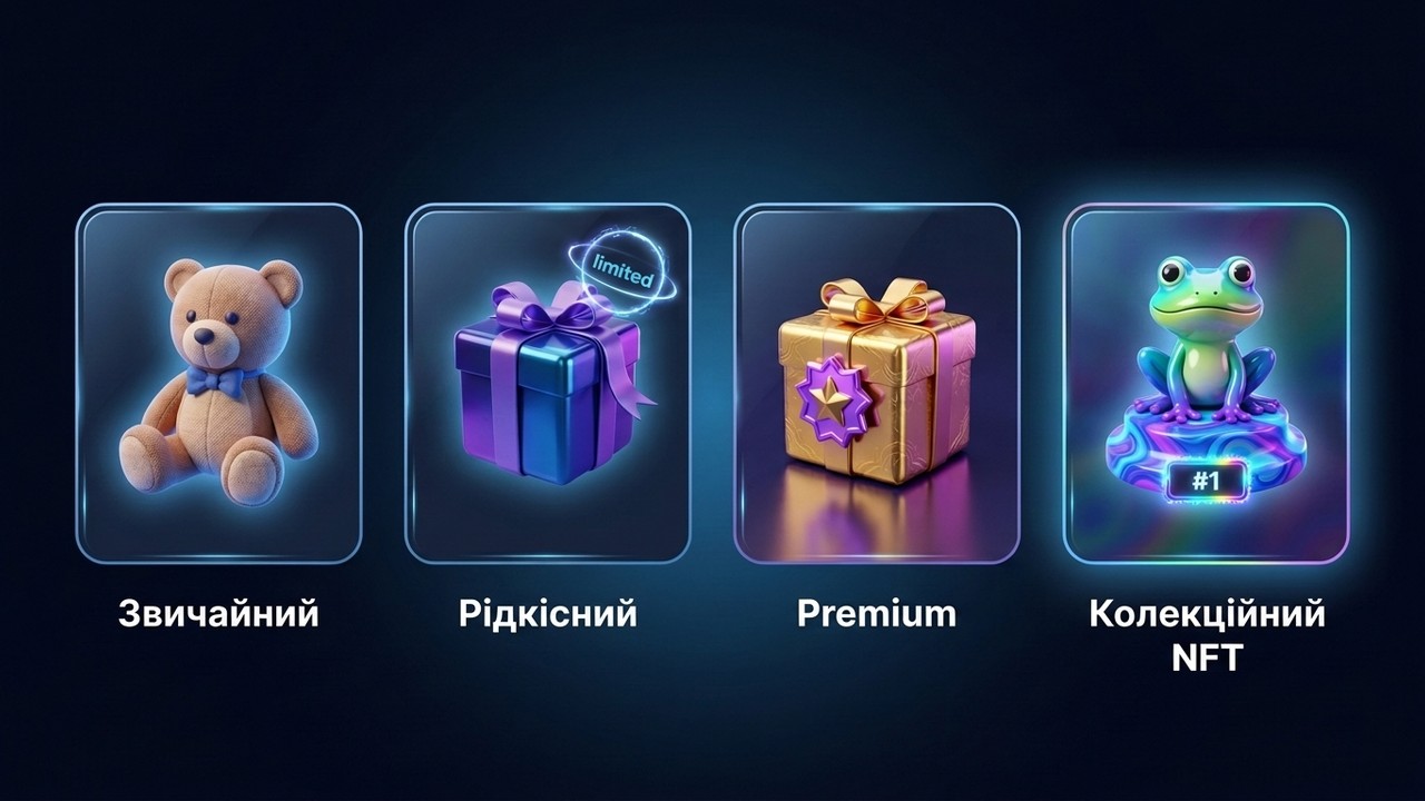 Подарунки в Телеграмі: звичайний, рідкісний, Premium і колекційний NFT