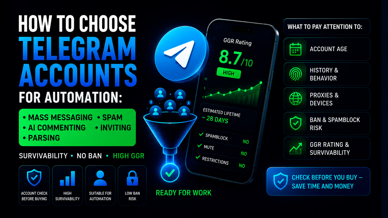 How to Choose Telegram Accounts for Automation: Rating, Potential, and Ban Risk