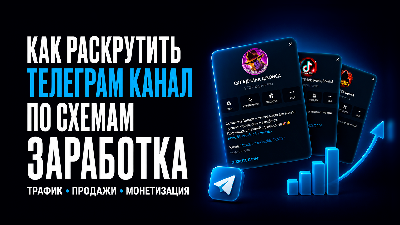 Как раскрутить Телеграм канал по схемам заработка и построить пассивный доход