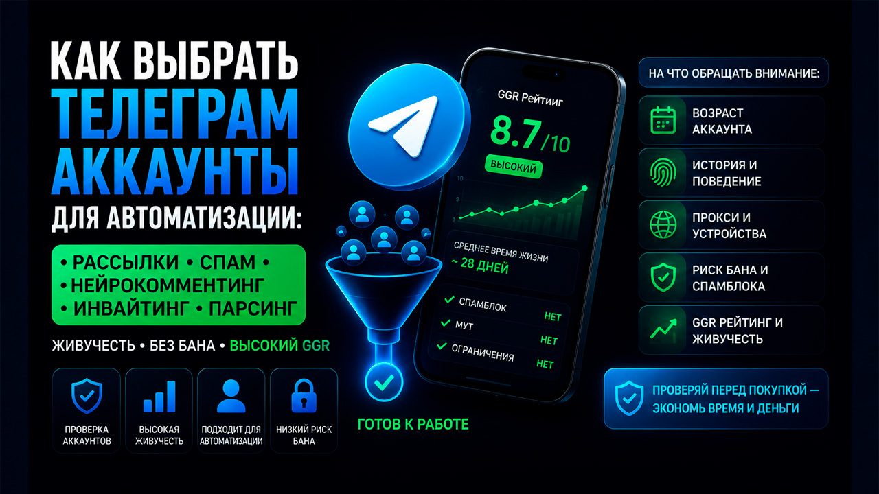 Как выбрать Телеграм аккаунты для автоматизации: рейтинг, потенциал и риск бана