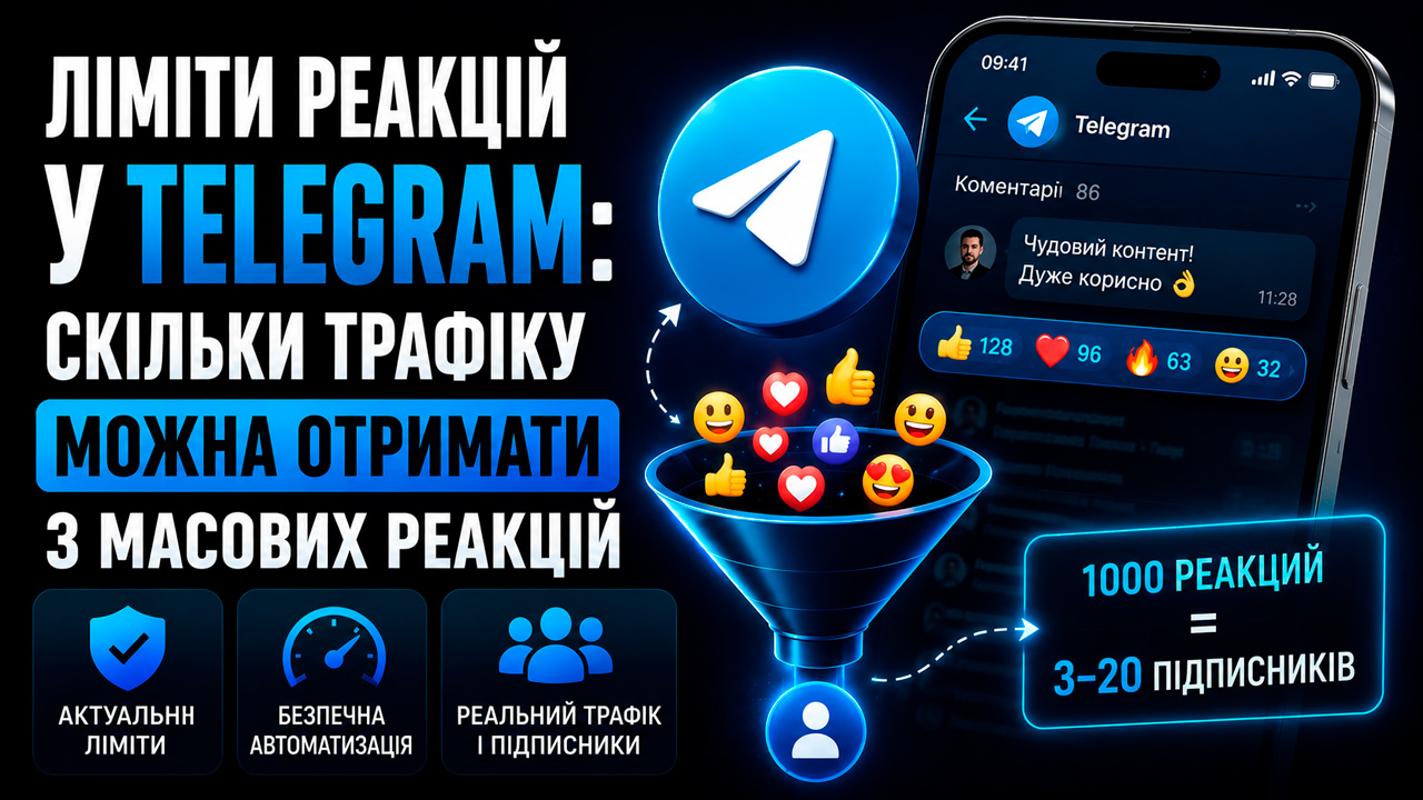 Ліміти реакцій у Telegram: скільки трафіку можна отримати з масових реакцій