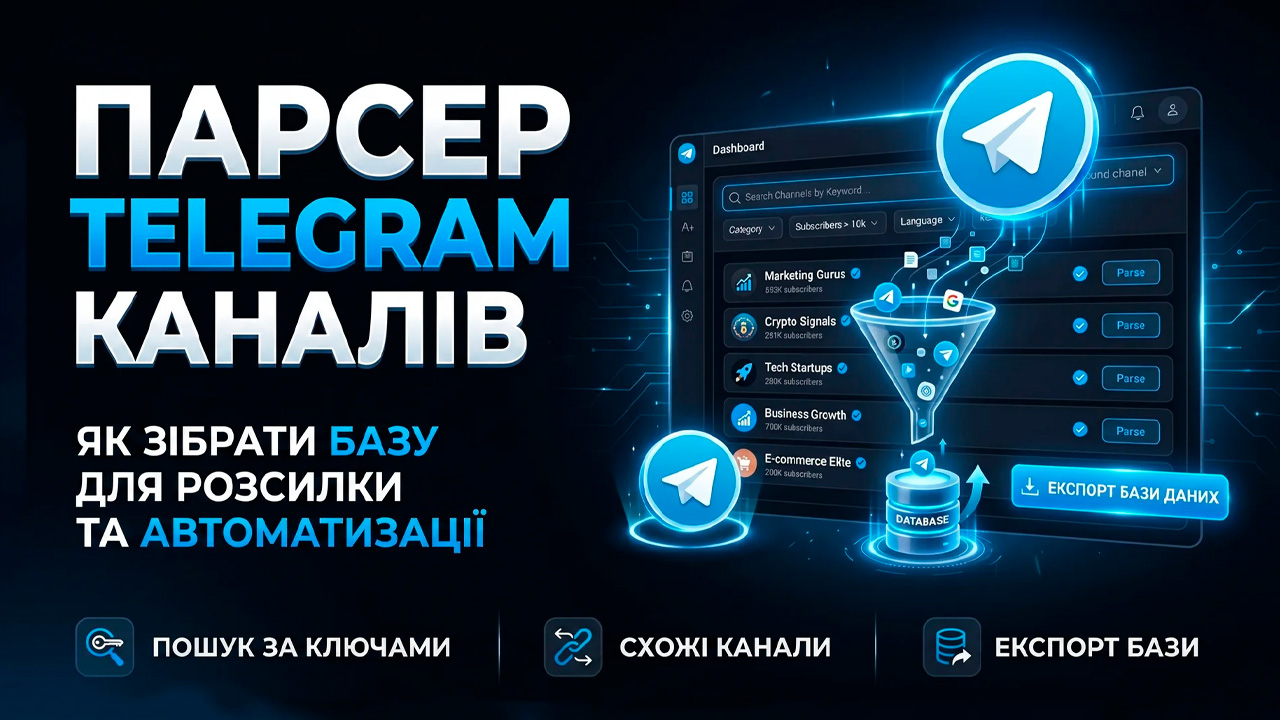 Парсер Телеграм каналів: як зібрати базу для розсилок та автоматизації