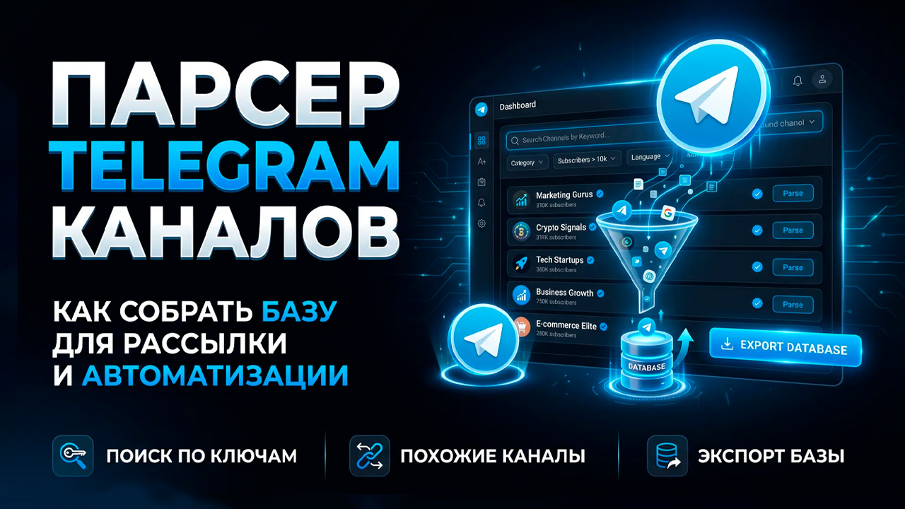Парсер Телеграм каналов: как собрать базу для рассылки и автоматизации