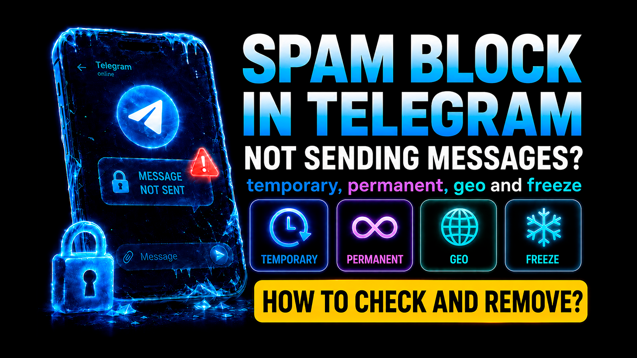 Spam Block in Telegram: temporary, permanent, geo and freeze — how to check and remove the restriction