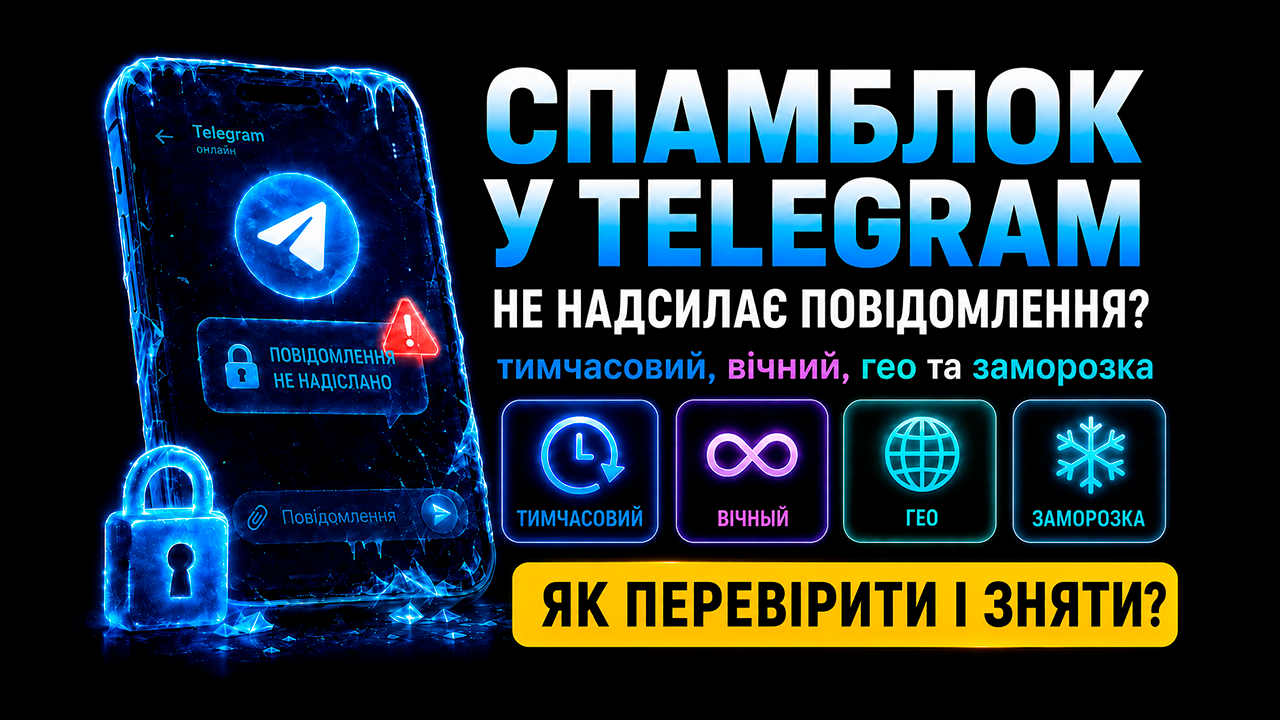 Спамблок у Telegram: тимчасовий, вічний, гео та заморозка — як перевірити й зняти обмеження