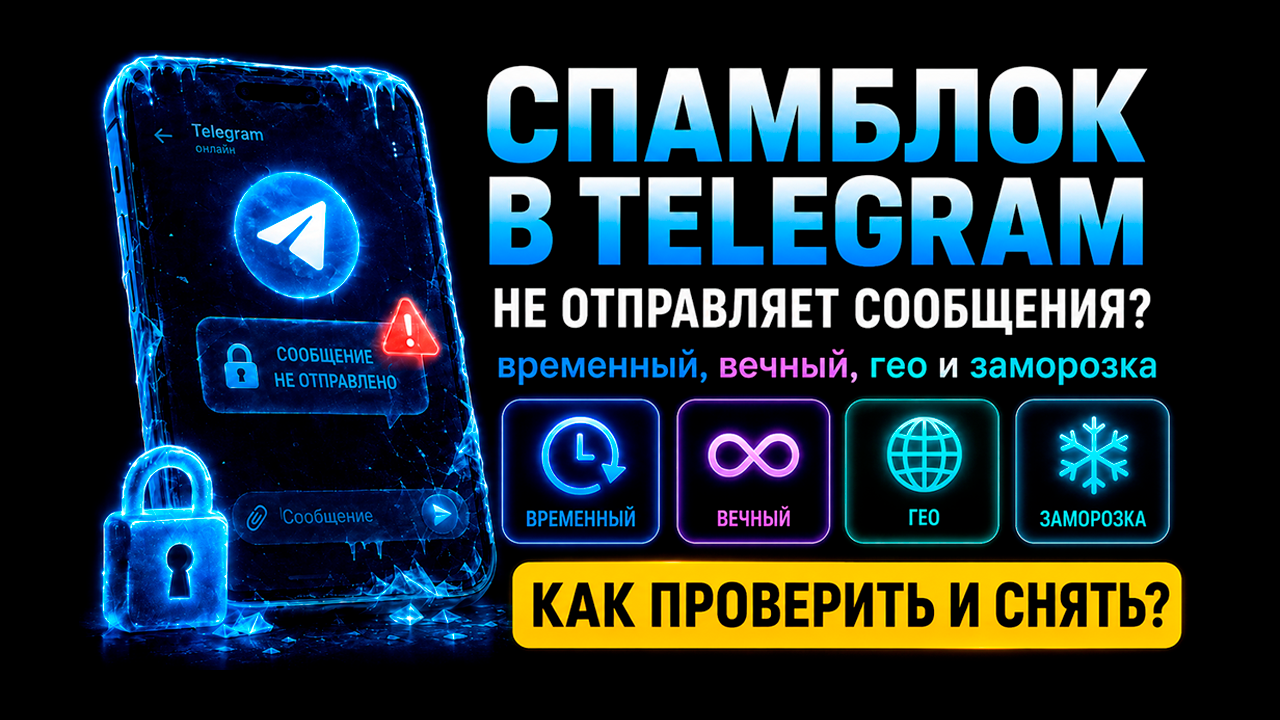 Спамблок в Telegram: временный, вечный, гео и заморозка — как проверить и снять ограничение