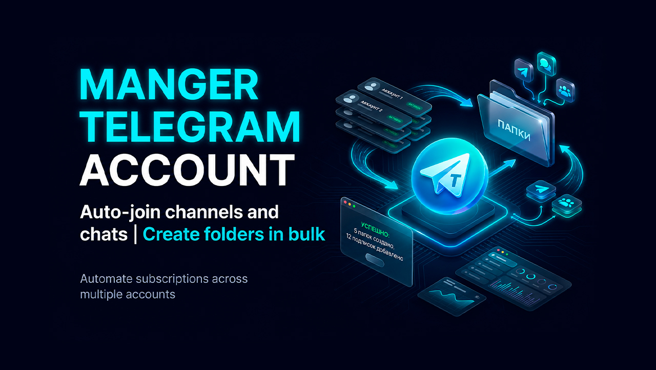 Telegram Account Manager: auto-joining channels and chats, creating folders