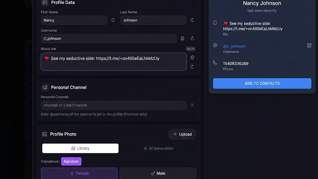 ai formatting of telegram account