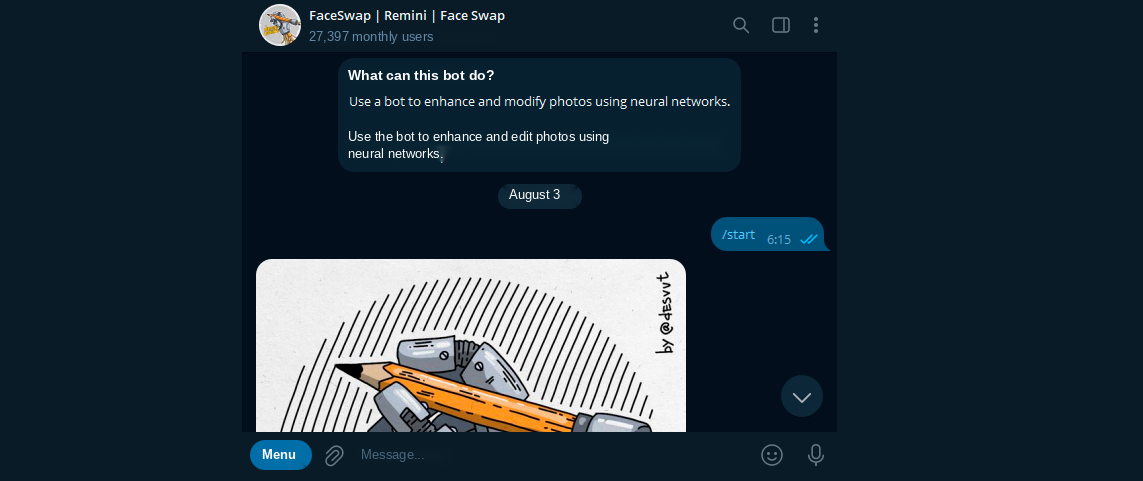 AI Telegram bot for photo processing
