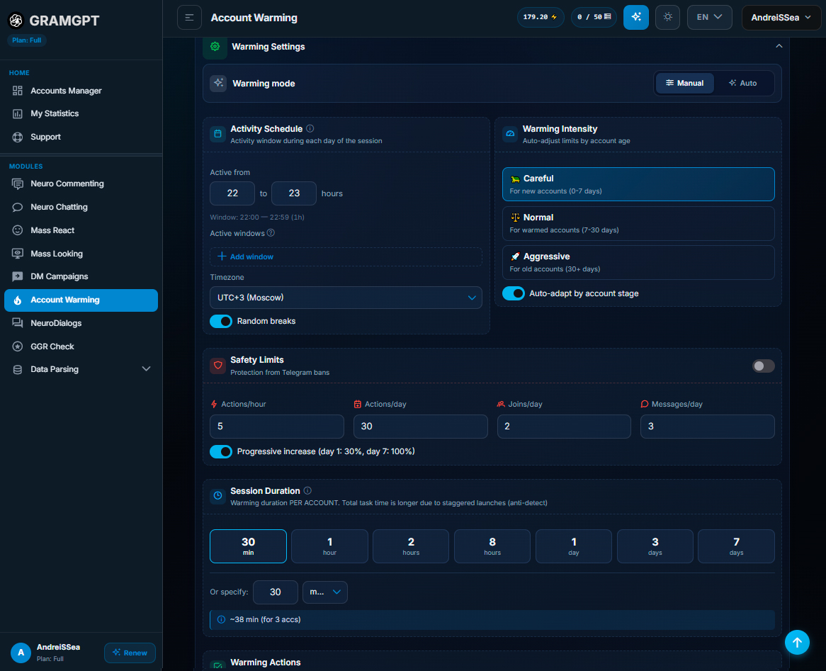 How to warm up a Telegram account