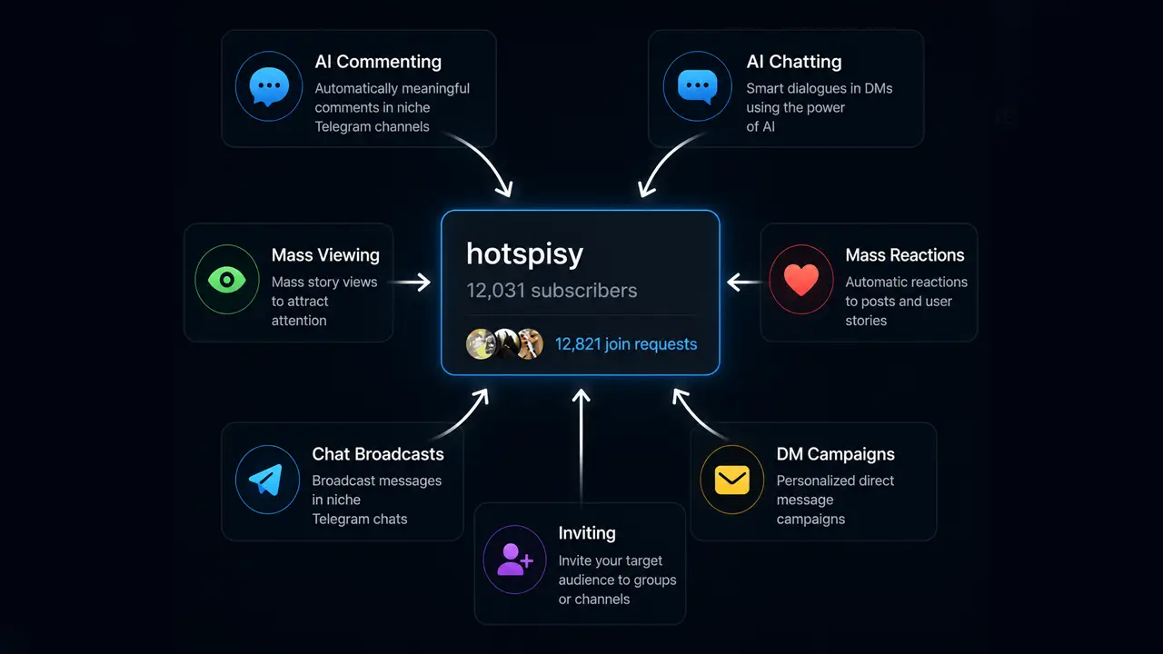 Automating Telegram channel promotion: neuro-commenting, neuro-chatting, mass-liking, mass-reactions, mailings, and inviting